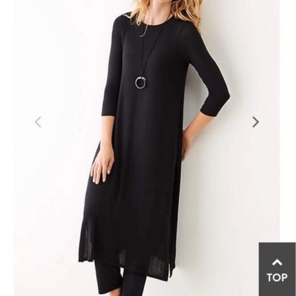 J Jill Wearever Collection Long Black Tunic